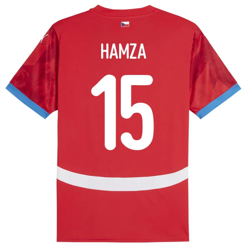 Danxen Kinderen Tsjechië Jiri Hamza #15 Rood Thuisshirt Thuistenue 24-26 T-Shirt