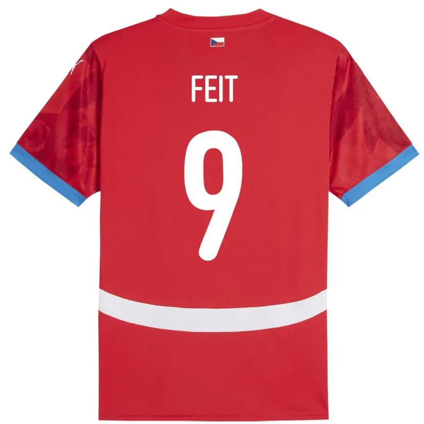 Danxen Kinderen Tsjechië Jan Feit #9 Rood Thuisshirt Thuistenue 24-26 T-Shirt