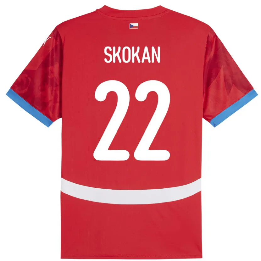 Danxen Kinderen Tsjechië Vitek Skokan #22 Rood Thuisshirt Thuistenue 24-26 T-Shirt