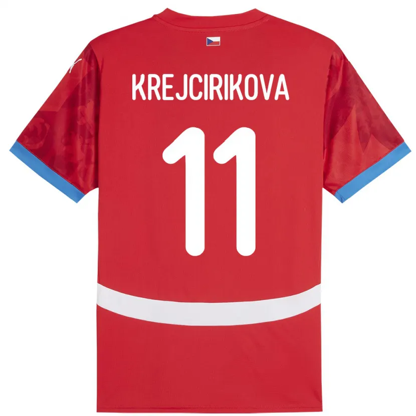 Danxen Kinderen Tsjechië Tereza Krejčiříková #11 Rood Thuisshirt Thuistenue 24-26 T-Shirt