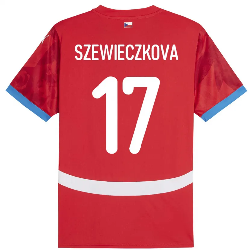 Danxen Kinderen Tsjechië Tereza Szewieczková #17 Rood Thuisshirt Thuistenue 24-26 T-Shirt