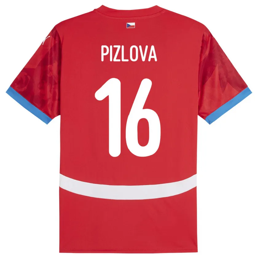 Danxen Kinderen Tsjechië Ivana Pižlová #16 Rood Thuisshirt Thuistenue 24-26 T-Shirt
