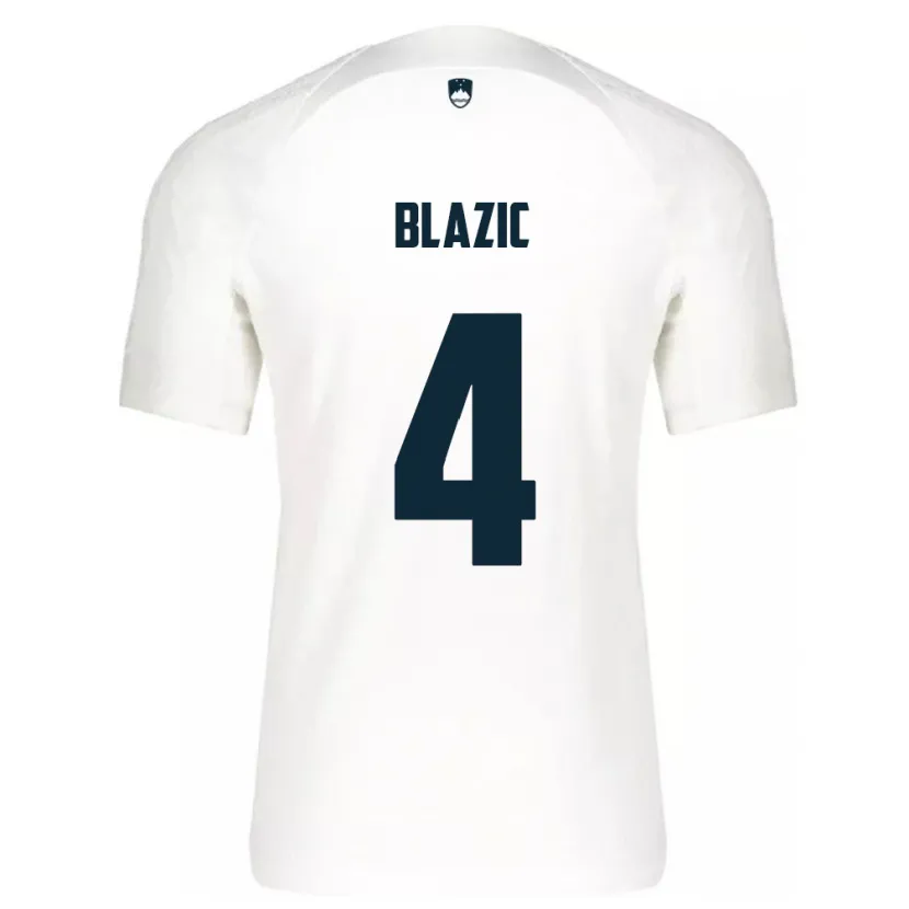 Danxen Kinderen Slovenië Miha Blazic #4 Wit Thuisshirt Thuistenue 24-26 T-Shirt