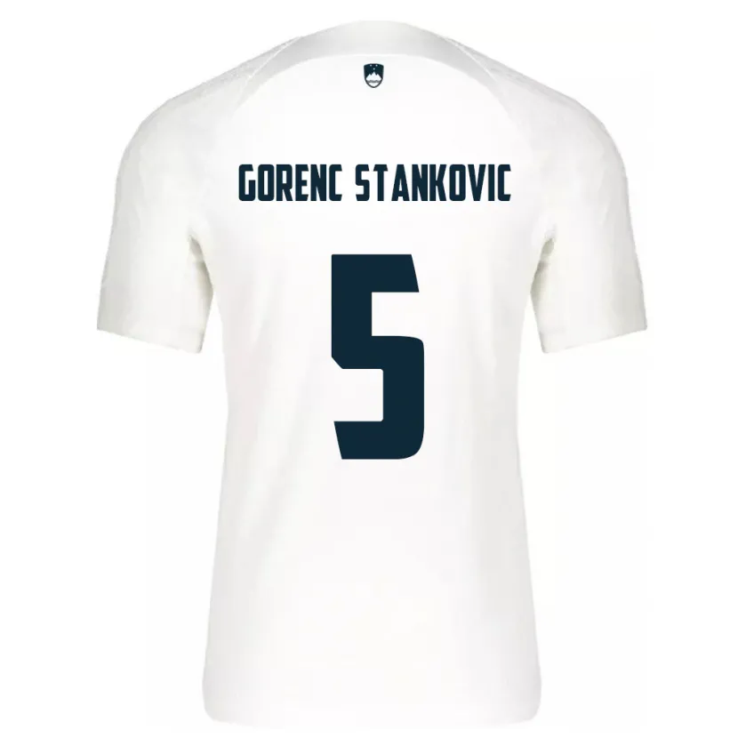 Danxen Kinderen Slovenië Jon Gorenc Stankovic #5 Wit Thuisshirt Thuistenue 24-26 T-Shirt