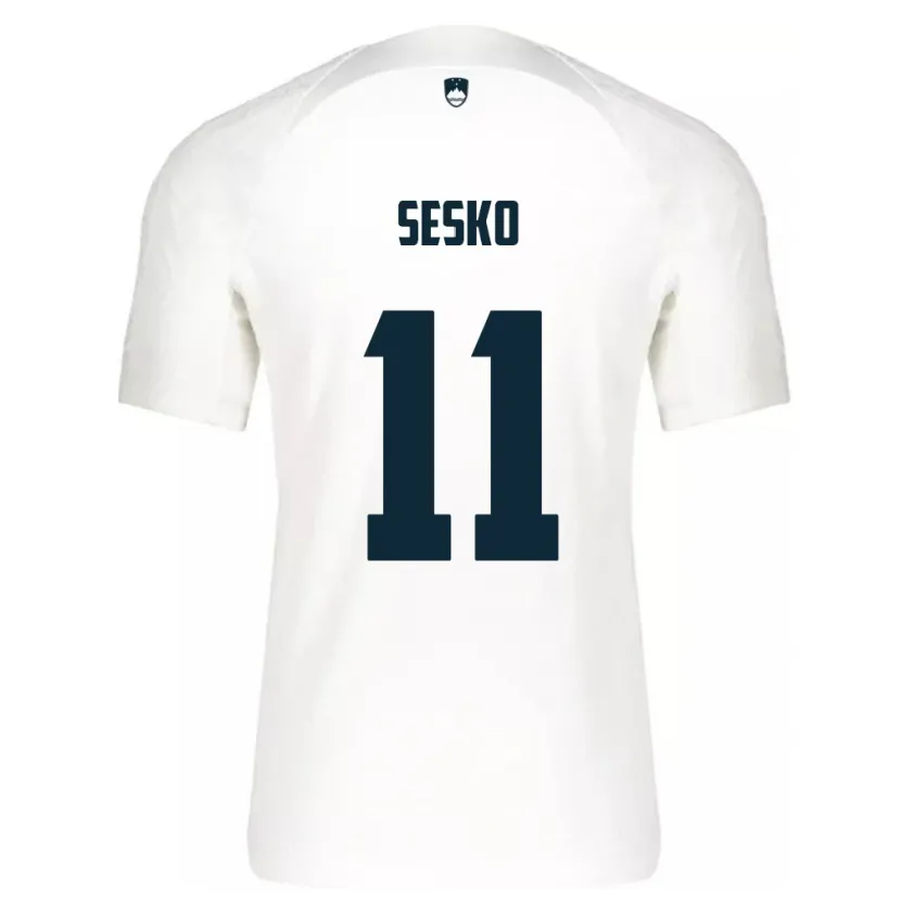 Danxen Kinderen Slovenië Benjamin Sesko #11 Wit Thuisshirt Thuistenue 24-26 T-Shirt