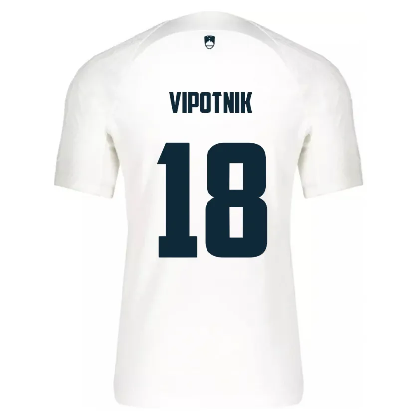 Danxen Kinderen Slovenië Zan Vipotnik #18 Wit Thuisshirt Thuistenue 24-26 T-Shirt