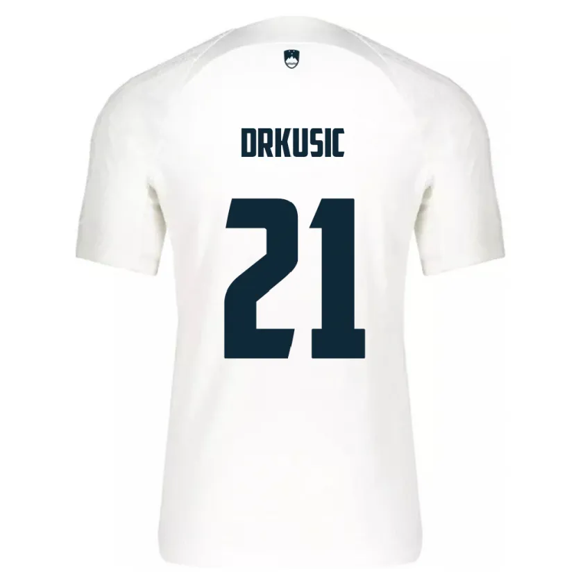 Danxen Kinderen Slovenië Vanja Drkusic #21 Wit Thuisshirt Thuistenue 24-26 T-Shirt