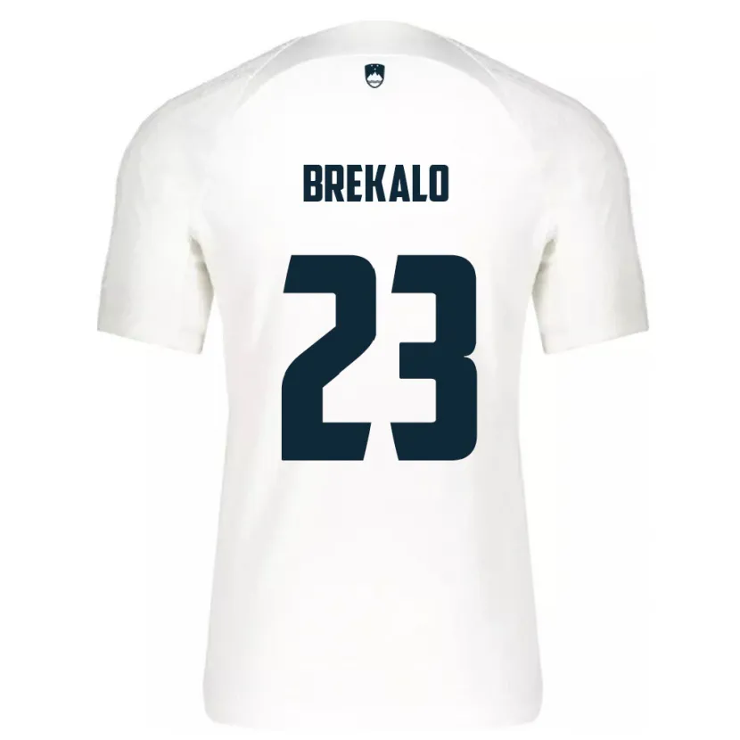 Danxen Kinderen Slovenië David Brekalo #23 Wit Thuisshirt Thuistenue 24-26 T-Shirt