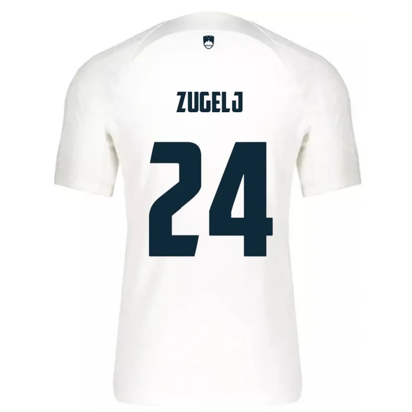 Danxen Kinderen Slovenië Nino Zugelj #24 Wit Thuisshirt Thuistenue 24-26 T-Shirt