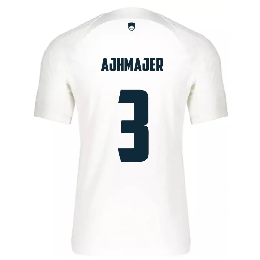 Danxen Kinderen Slovenië Nejc Ajhmajer #3 Wit Thuisshirt Thuistenue 24-26 T-Shirt