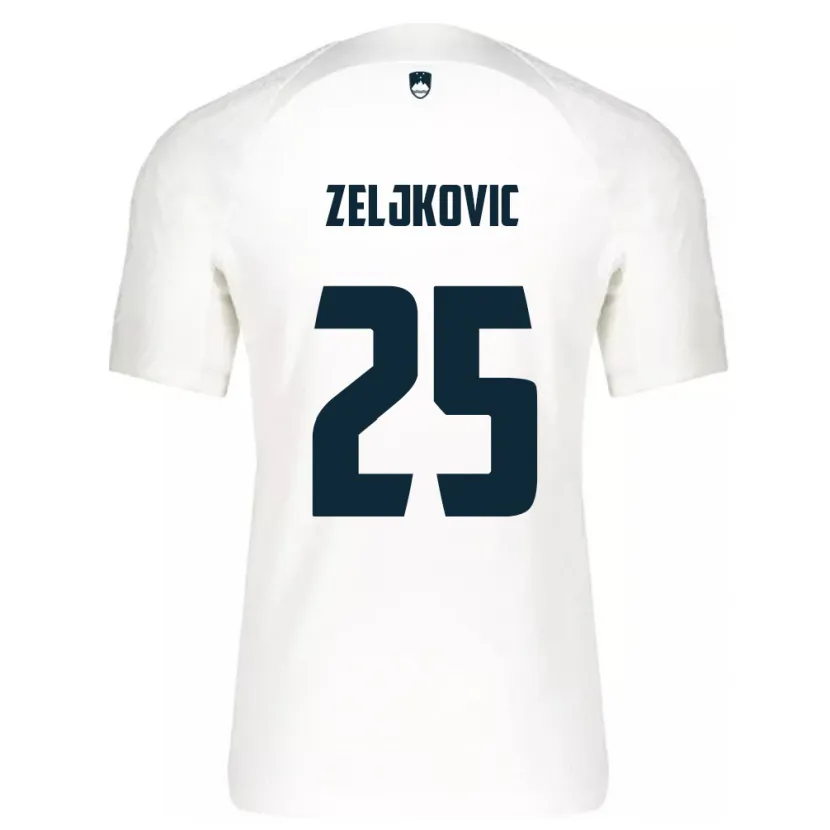 Danxen Kinderen Slovenië Adrian Zeljkovic #25 Wit Thuisshirt Thuistenue 24-26 T-Shirt