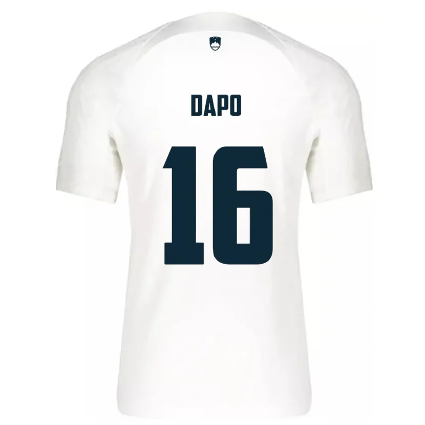 Danxen Kinderen Slovenië Jan Dapo #16 Wit Thuisshirt Thuistenue 24-26 T-Shirt