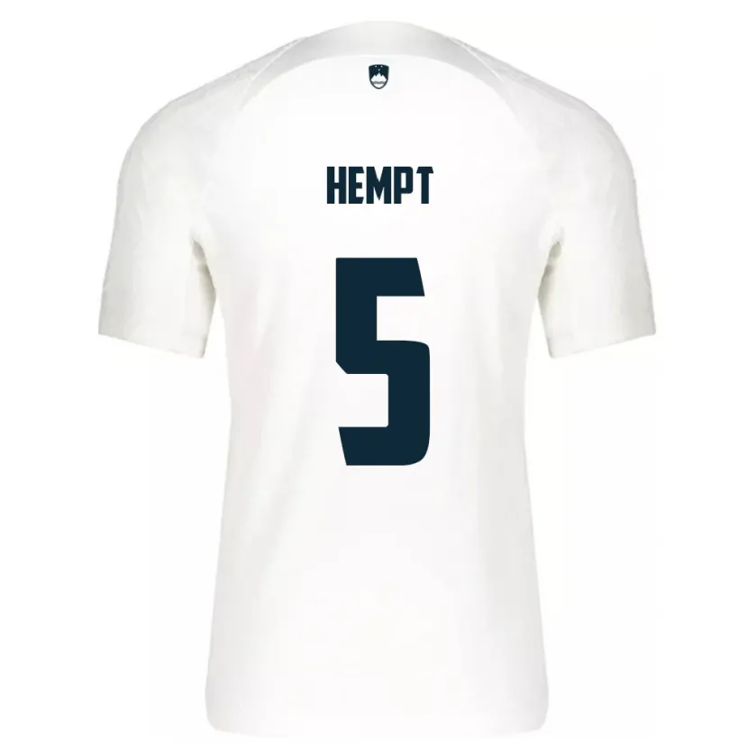 Danxen Kinderen Slovenië Lukas Hempt #5 Wit Thuisshirt Thuistenue 24-26 T-Shirt