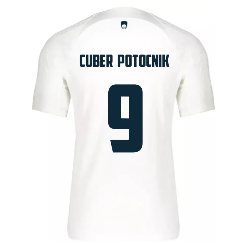 Danxen Kinderen Slovenië Jaka Cuber Potocnik #9 Wit Thuisshirt Thuistenue 24-26 T-Shirt