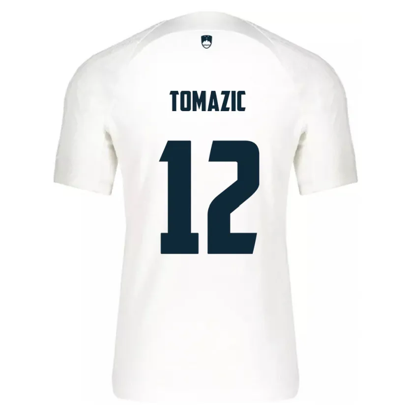 Danxen Kinderen Slovenië Lukas Tomazic #12 Wit Thuisshirt Thuistenue 24-26 T-Shirt