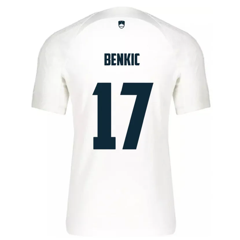 Danxen Kinderen Slovenië Kevin Benkic #17 Wit Thuisshirt Thuistenue 24-26 T-Shirt