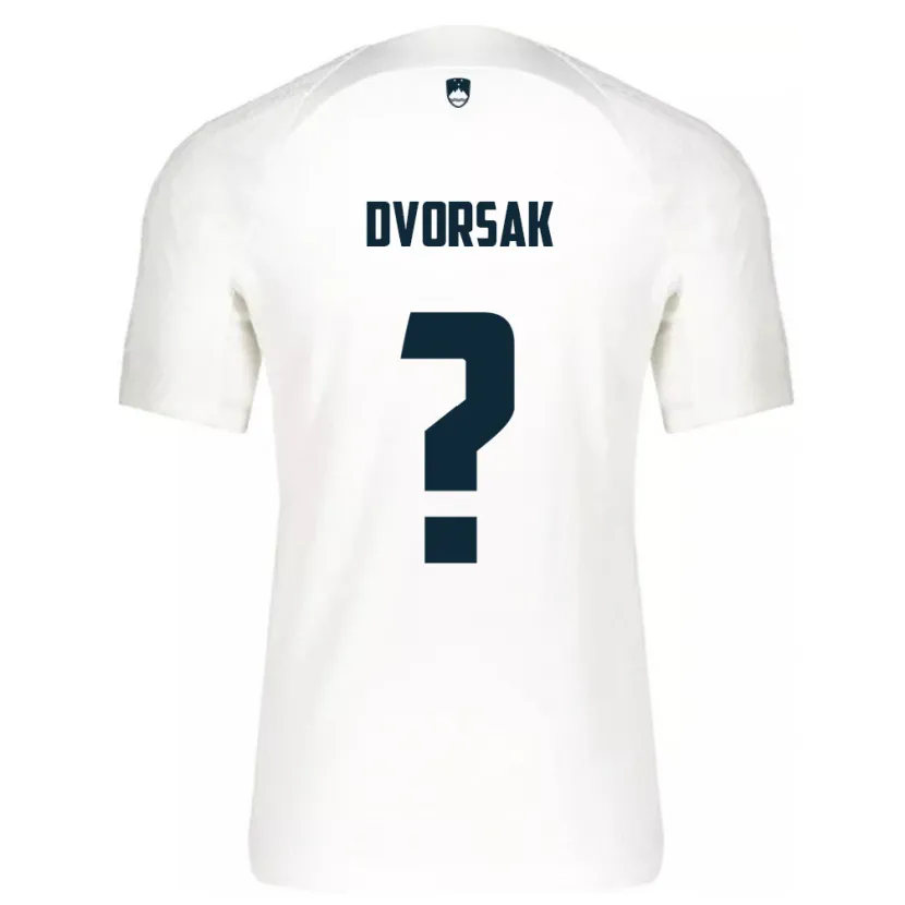 Danxen Kinderen Slovenië Matej Dvorsak #0 Wit Thuisshirt Thuistenue 24-26 T-Shirt