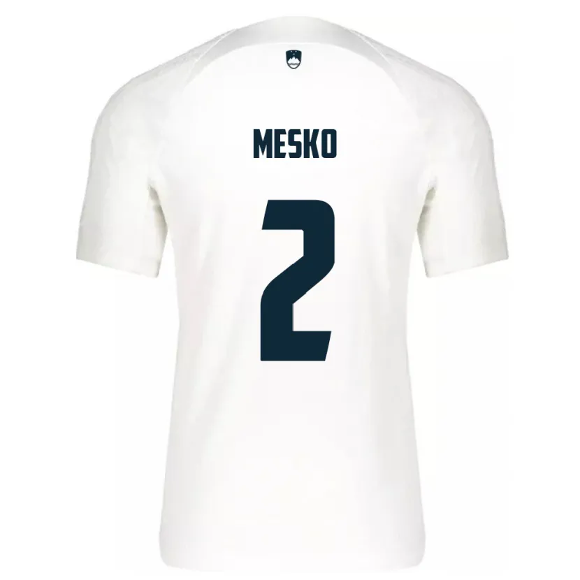Danxen Kinderen Slovenië Zan Mesko #2 Wit Thuisshirt Thuistenue 24-26 T-Shirt