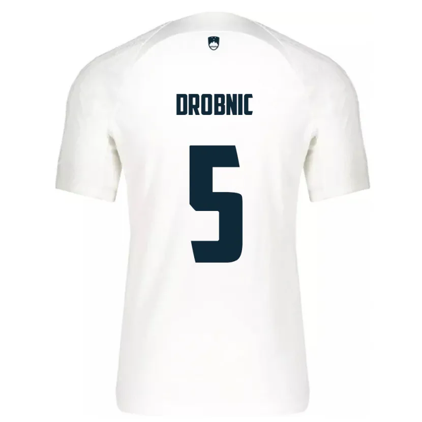 Danxen Kinderen Slovenië Dominik Drobnic #5 Wit Thuisshirt Thuistenue 24-26 T-Shirt