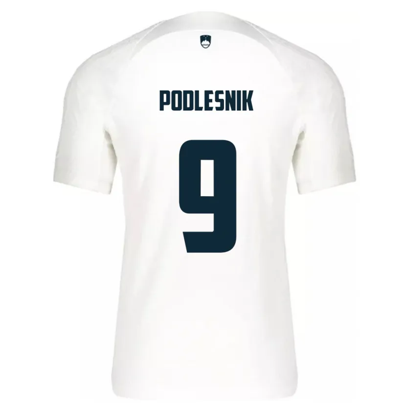 Danxen Kinderen Slovenië Nik Podlesnik #9 Wit Thuisshirt Thuistenue 24-26 T-Shirt