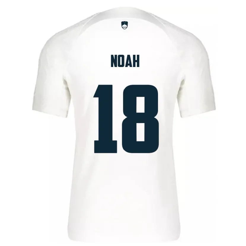 Danxen Kinderen Slovenië Noah Weißbach #18 Wit Thuisshirt Thuistenue 24-26 T-Shirt