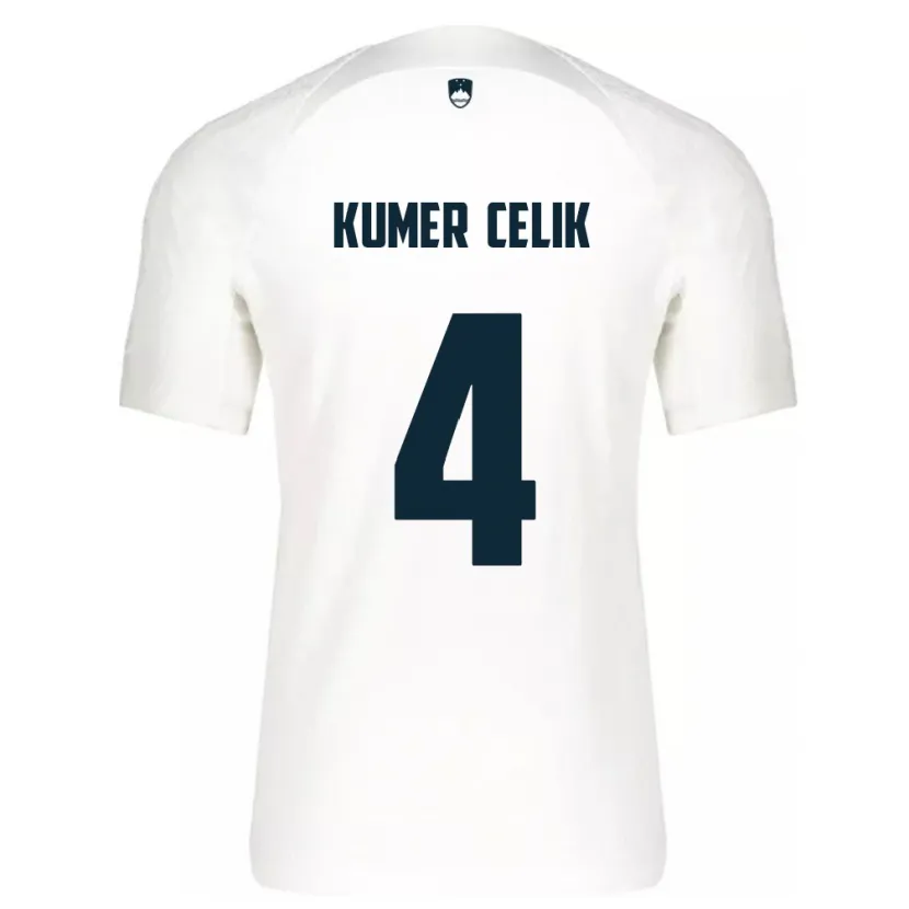 Danxen Kinderen Slovenië An Kumer Celik #4 Wit Thuisshirt Thuistenue 24-26 T-Shirt
