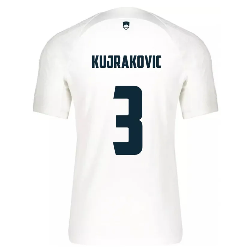 Danxen Kinderen Slovenië Minel Kujrakovic #3 Wit Thuisshirt Thuistenue 24-26 T-Shirt