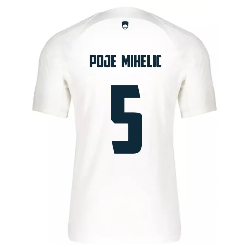 Danxen Kinderen Slovenië Naja Poje Mihelič #5 Wit Thuisshirt Thuistenue 24-26 T-Shirt