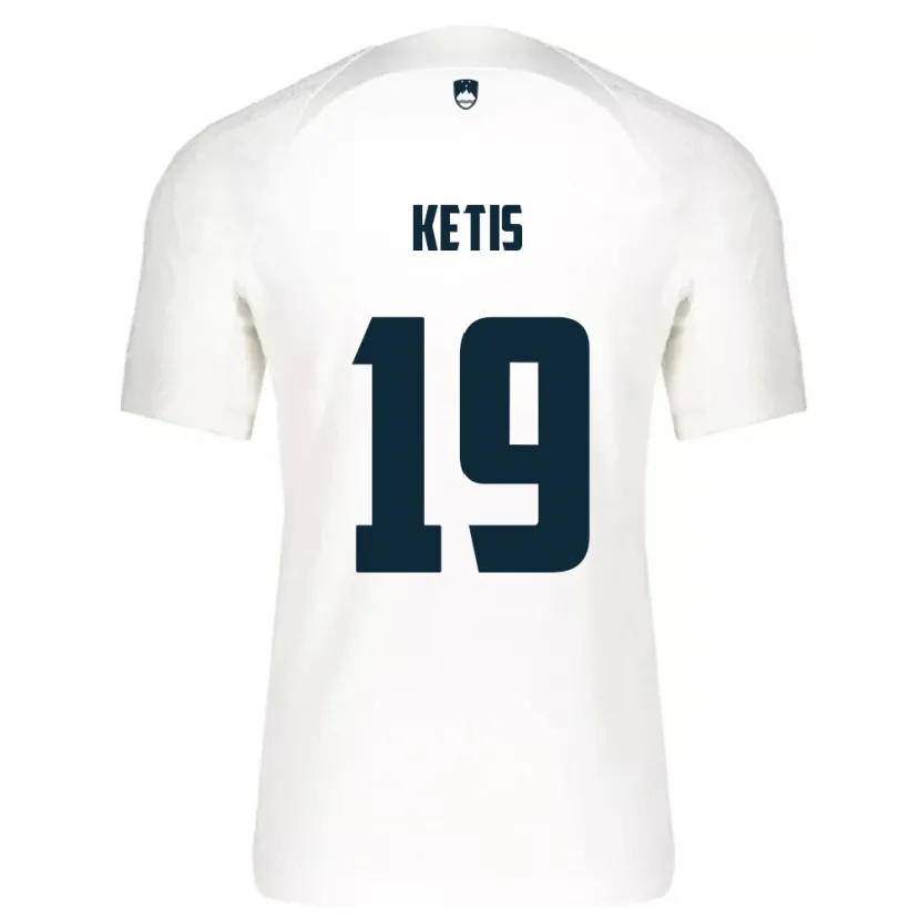 Danxen Kinderen Slovenië Sara Ketiš #19 Wit Thuisshirt Thuistenue 24-26 T-Shirt