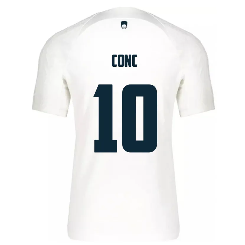 Danxen Kinderen Slovenië Dominika Čonč #10 Wit Thuisshirt Thuistenue 24-26 T-Shirt