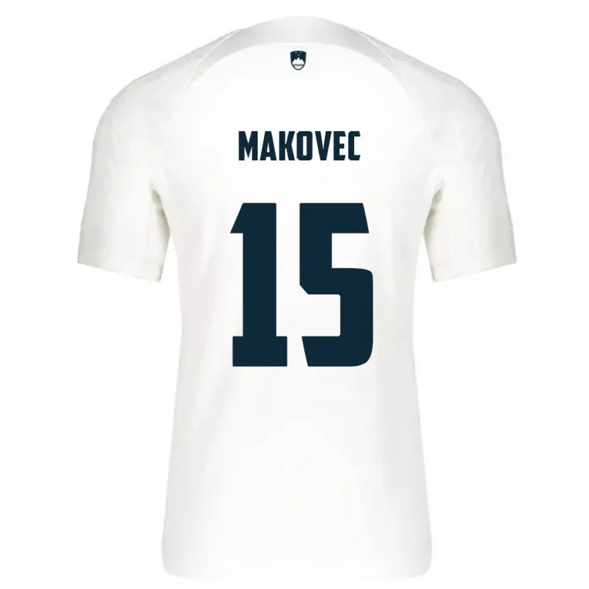 Danxen Kinderen Slovenië Sara Makovec #15 Wit Thuisshirt Thuistenue 24-26 T-Shirt
