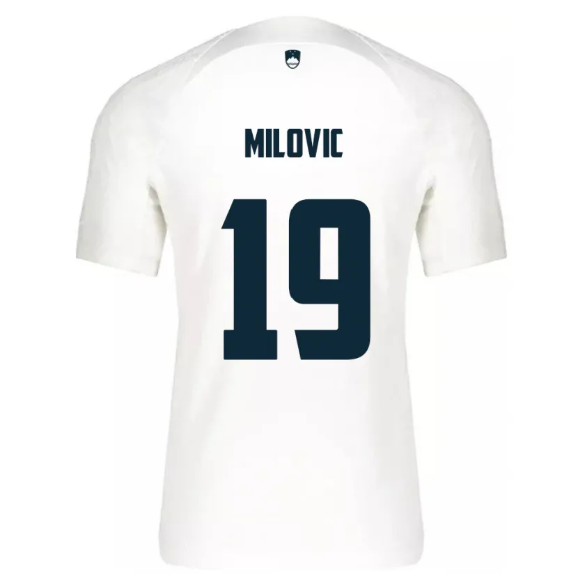 Danxen Kinderen Slovenië Ana Milovič #19 Wit Thuisshirt Thuistenue 24-26 T-Shirt