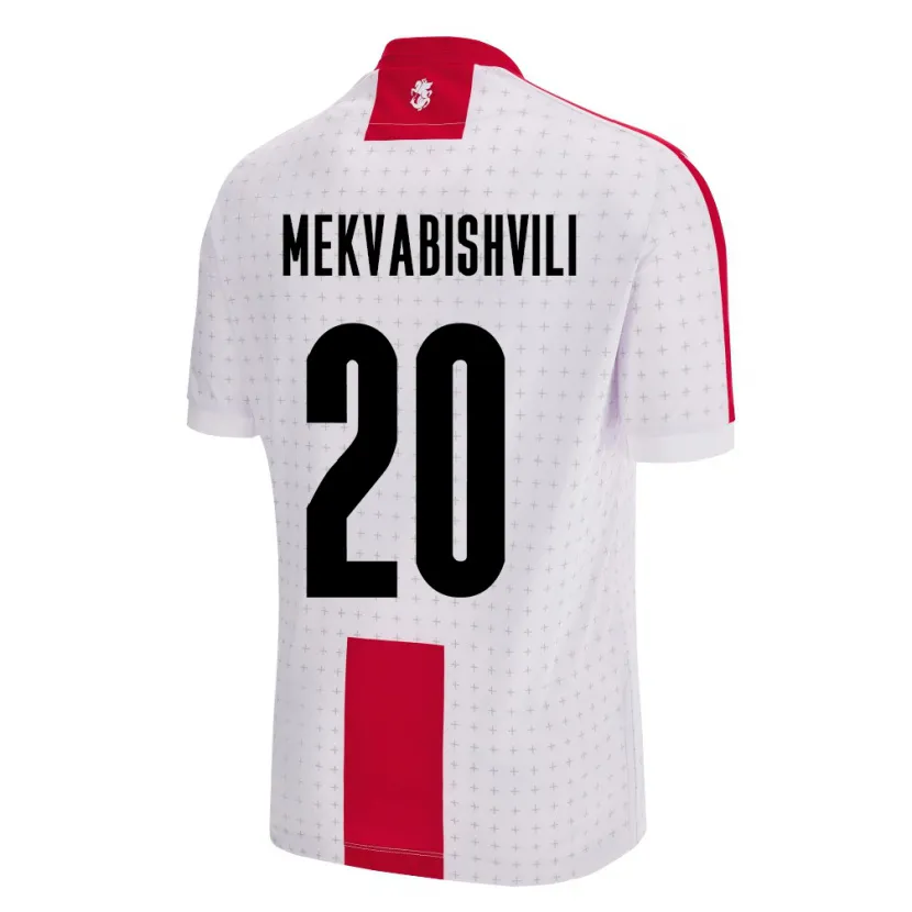 Danxen Kinderen Georgia Anzor Mekvabishvili #20 Wit Thuisshirt Thuistenue 24-26 T-Shirt