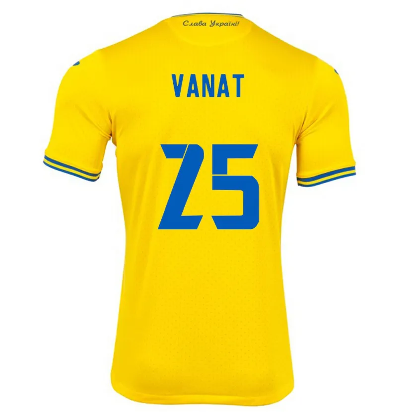 Danxen Kinderen Oekraïne Vladyslav Vanat #25 Geel Thuisshirt Thuistenue 24-26 T-Shirt