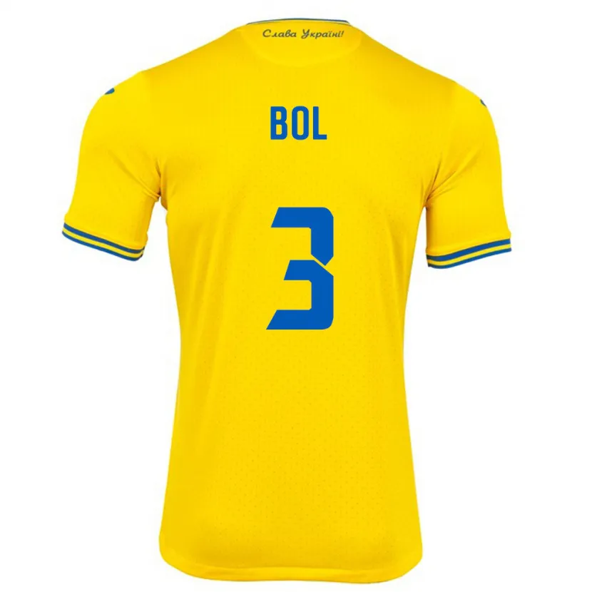 Danxen Kinderen Oekraïne Anton Bol #3 Geel Thuisshirt Thuistenue 24-26 T-Shirt
