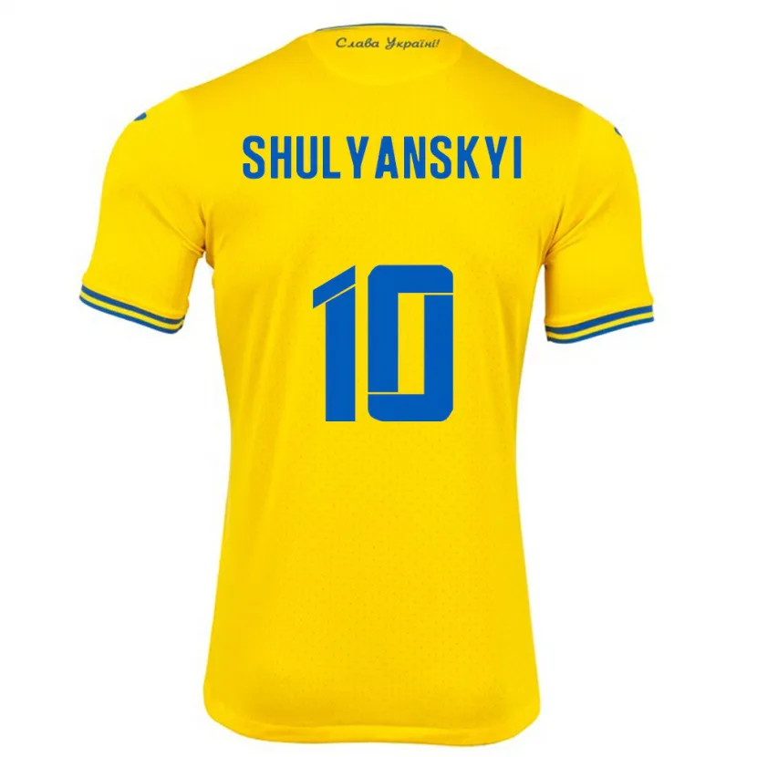 Danxen Kinderen Oekraïne Artem Shulyanskyi #10 Geel Thuisshirt Thuistenue 24-26 T-Shirt