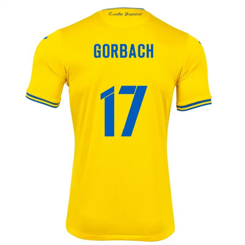 Danxen Kinderen Oekraïne Igor Gorbach #17 Geel Thuisshirt Thuistenue 24-26 T-Shirt