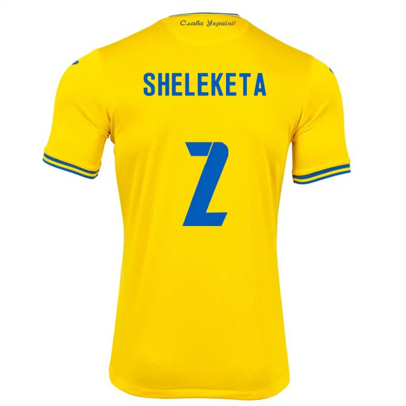 Danxen Kinderen Oekraïne Mykyta Sheleketa #2 Geel Thuisshirt Thuistenue 24-26 T-Shirt