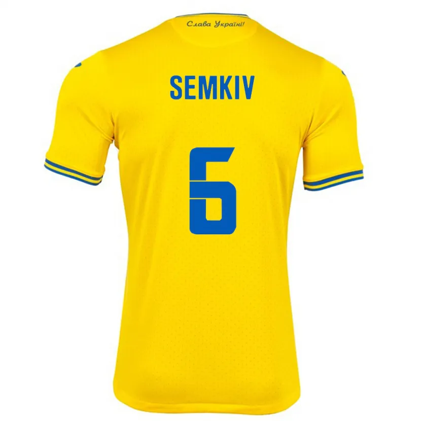 Danxen Kinderen Oekraïne Dayana Semkiv #6 Geel Thuisshirt Thuistenue 24-26 T-Shirt
