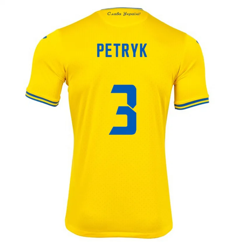 Danxen Kinderen Oekraïne Anna Petryk #3 Geel Thuisshirt Thuistenue 24-26 T-Shirt