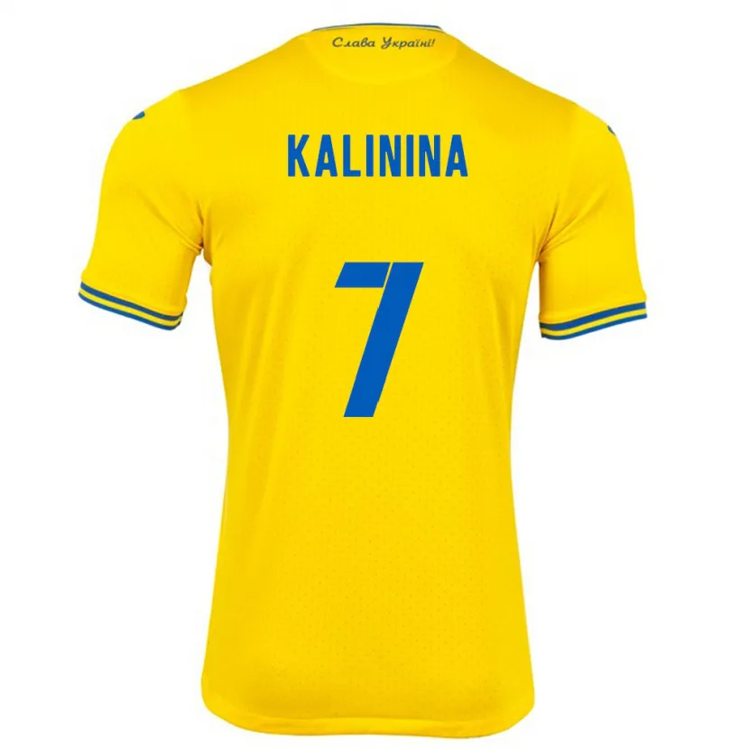 Danxen Kinderen Oekraïne Yana Kalinina #7 Geel Thuisshirt Thuistenue 24-26 T-Shirt