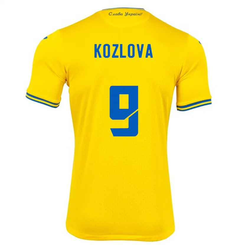 Danxen Kinderen Oekraïne Nicole Kozlova #9 Geel Thuisshirt Thuistenue 24-26 T-Shirt