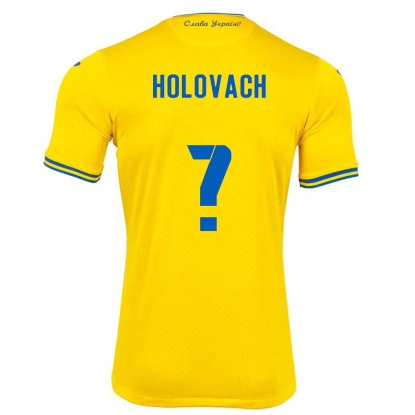 Danxen Kinderen Oekraïne Viktoriya Holovach #0 Geel Thuisshirt Thuistenue 24-26 T-Shirt