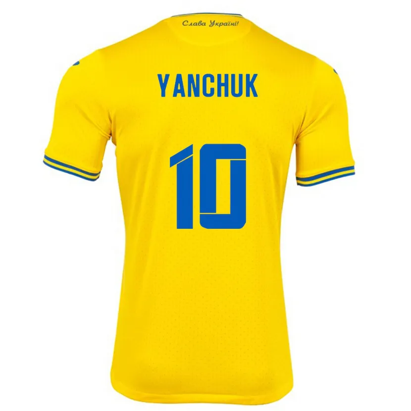 Danxen Kinderen Oekraïne Polina Yanchuk #10 Geel Thuisshirt Thuistenue 24-26 T-Shirt