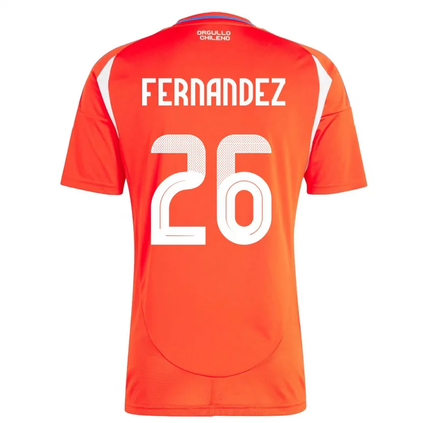 Danxen Kinderen Chili Nicolás Fernández #26 Rood Thuisshirt Thuistenue 24-26 T-Shirt
