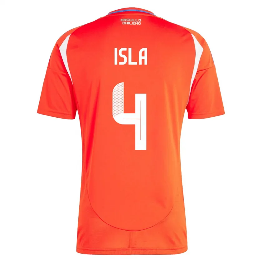 Danxen Kinderen Chili Mauricio Isla #4 Rood Thuisshirt Thuistenue 24-26 T-Shirt