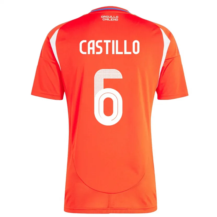 Danxen Kinderen Chili Cristóbal Castillo #6 Rood Thuisshirt Thuistenue 24-26 T-Shirt
