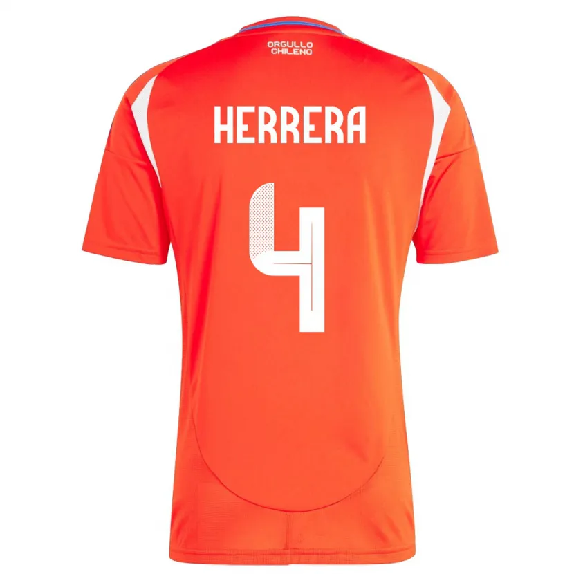 Danxen Kinderen Chili Claudia Herrera #4 Rood Thuisshirt Thuistenue 24-26 T-Shirt