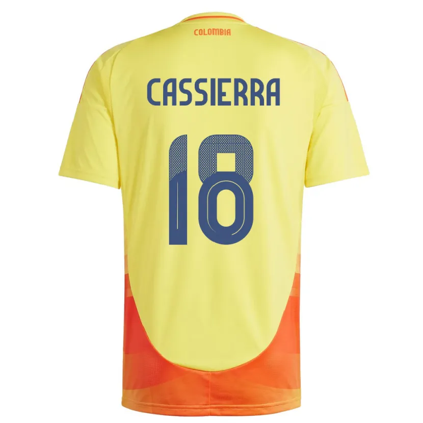 Danxen Kinderen Colombia Mateo Cassierra #18 Geel Thuisshirt Thuistenue 24-26 T-Shirt