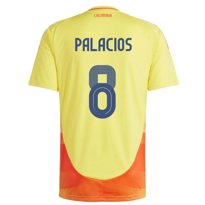 Danxen Kinderen Colombia Brahian Palacios #8 Geel Thuisshirt Thuistenue 24-26 T-Shirt